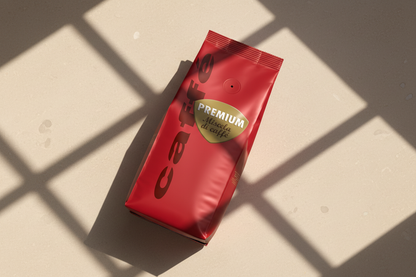 Premium Coffee Blend overhead packaging image